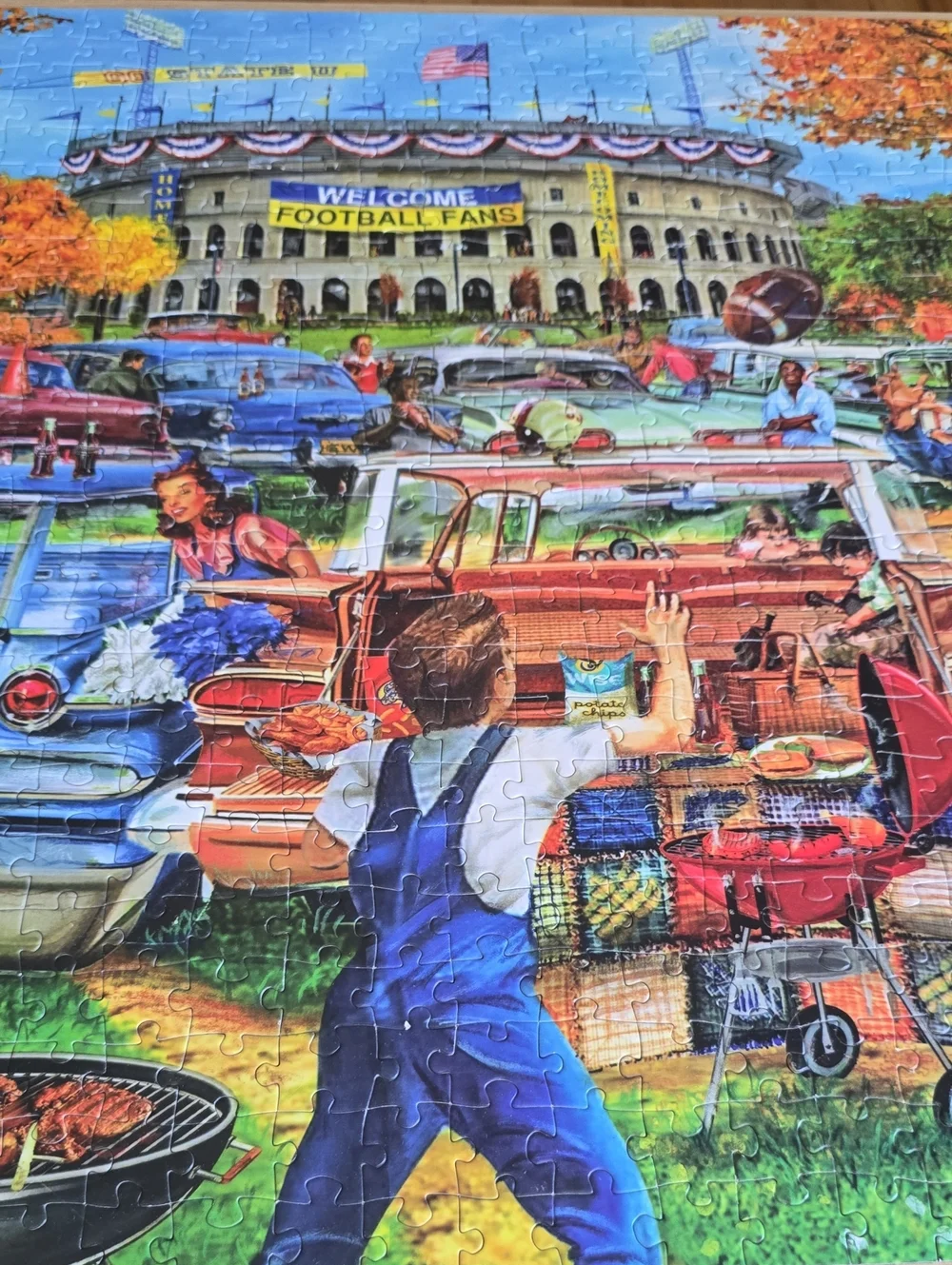 Vintage Tailgate Scene 750-Piece Jigsaw Puzzle - Vibrant Fall Colors 27